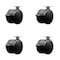 Service Caster 2'' Black Floor Safe Twin Wheel Casters with Brakes Top Plate , 4PK SCC-TP02S50-TPR-BLK-B-4 - alternate 1